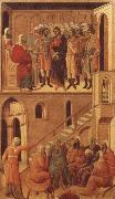 Duccio di Buoninsegna Peter-s First Denial of Christ Before the High Priest Annas china oil painting reproduction